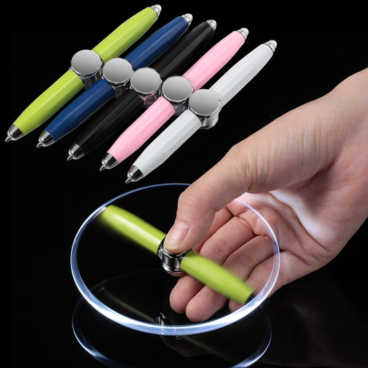 Creative Multi-Function LED Pen Spinning Decompression Gyro Metal Ballpoint Pen Fashion Office School Supplies Writing Pens - الأعمال الحلال