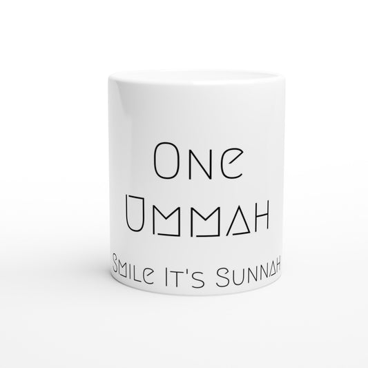 White Ceramic Mug (One Ummah) - الأعمال الحلال