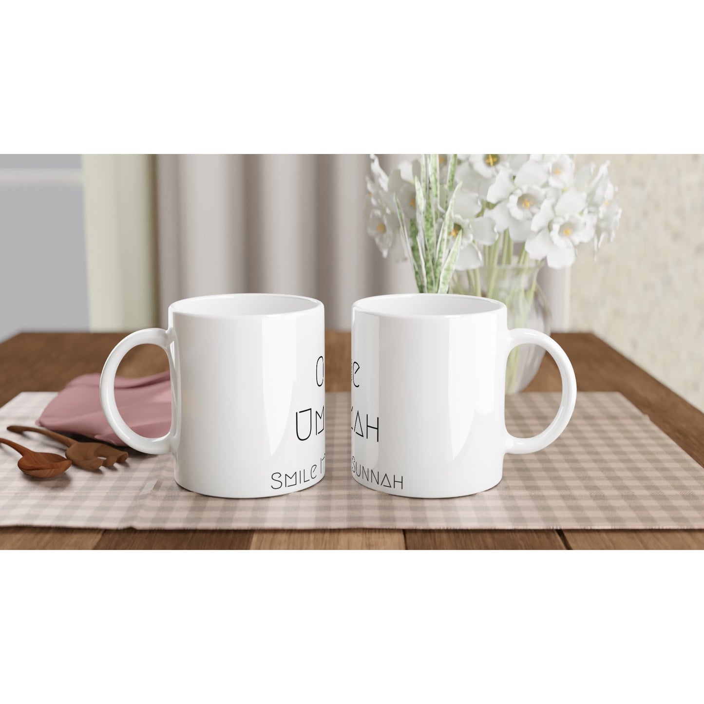 White Ceramic Mug (One Ummah) - الأعمال الحلال