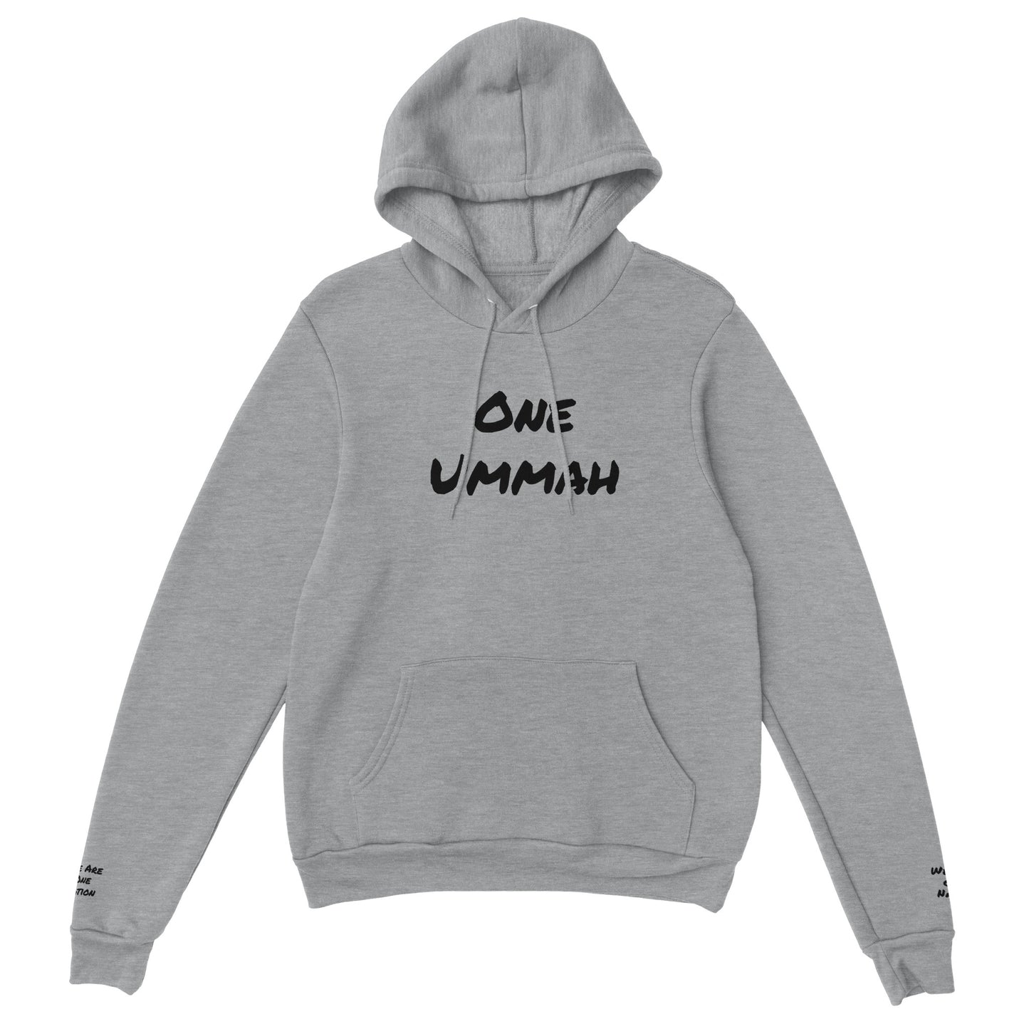 Premium Pullover Hoodie 3D Writing (One Ummah) - الأعمال الحلال