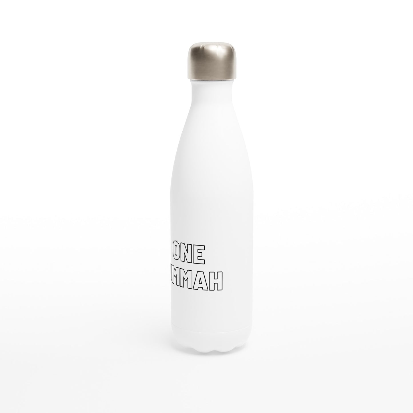 White Stainless Steel Water Bottle (One Ummah) - الأعمال الحلال