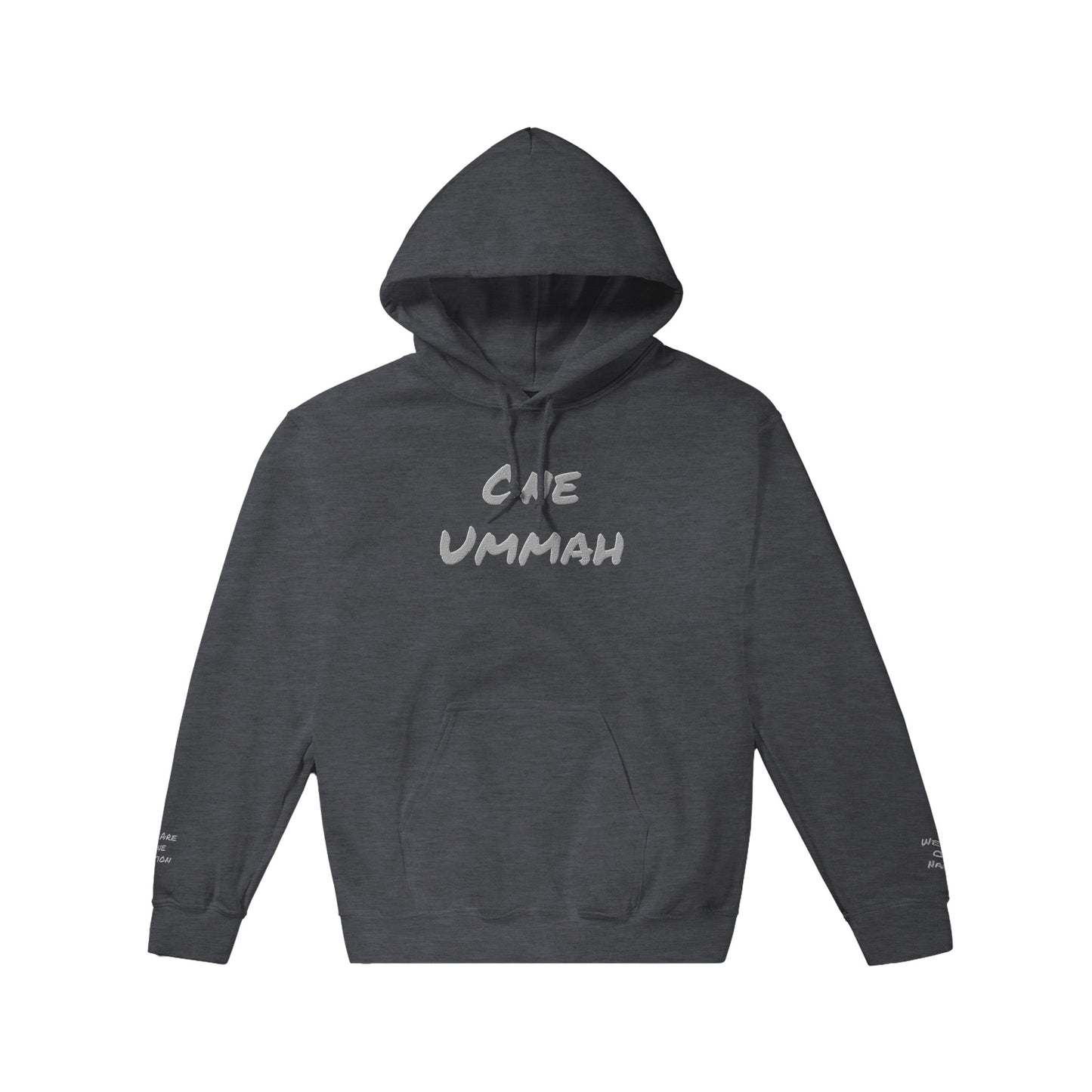 Classic Pullover Hoodie 3D Writing (One Ummah) - الأعمال الحلال