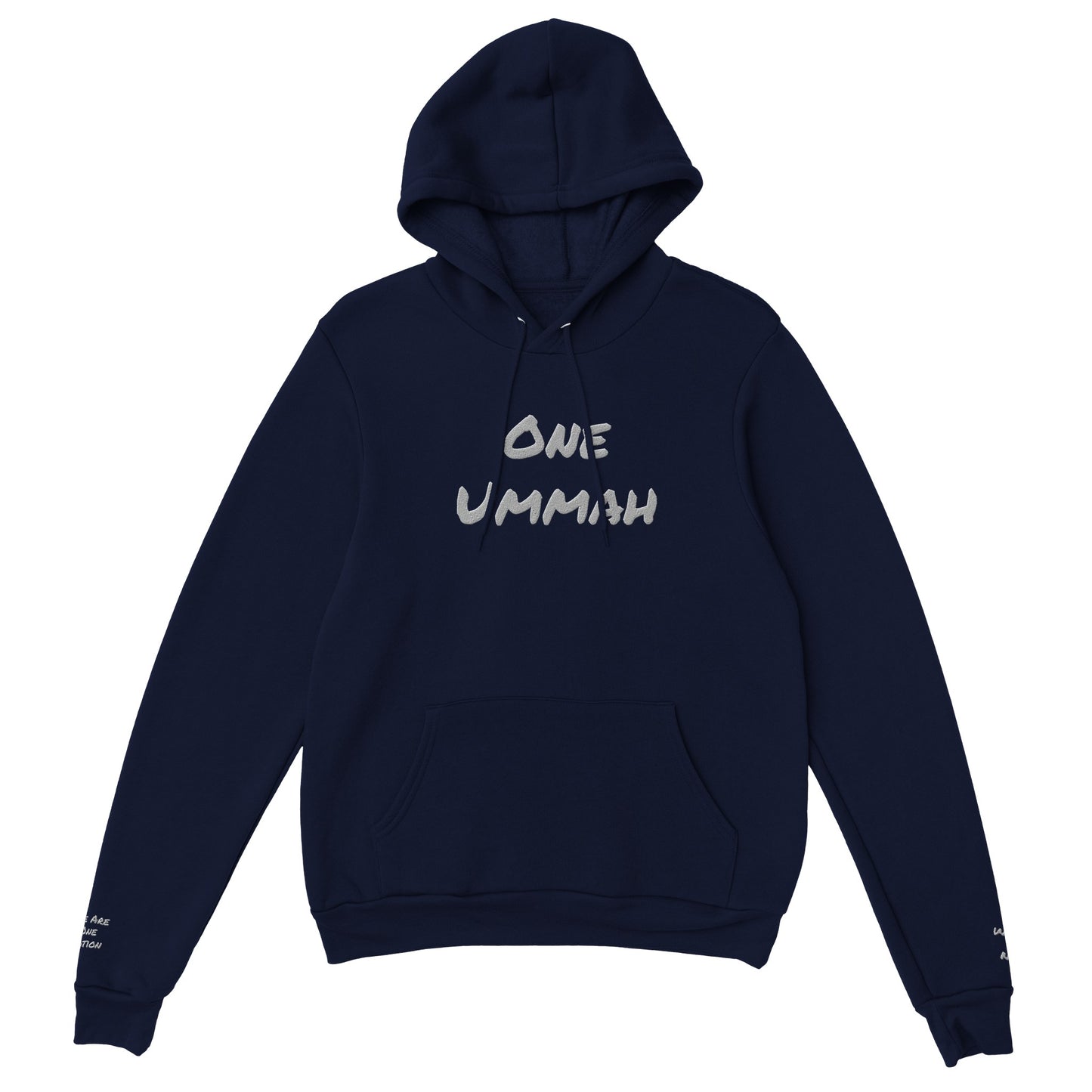 Premium Pullover Hoodie 3D Writing (One Ummah) - الأعمال الحلال