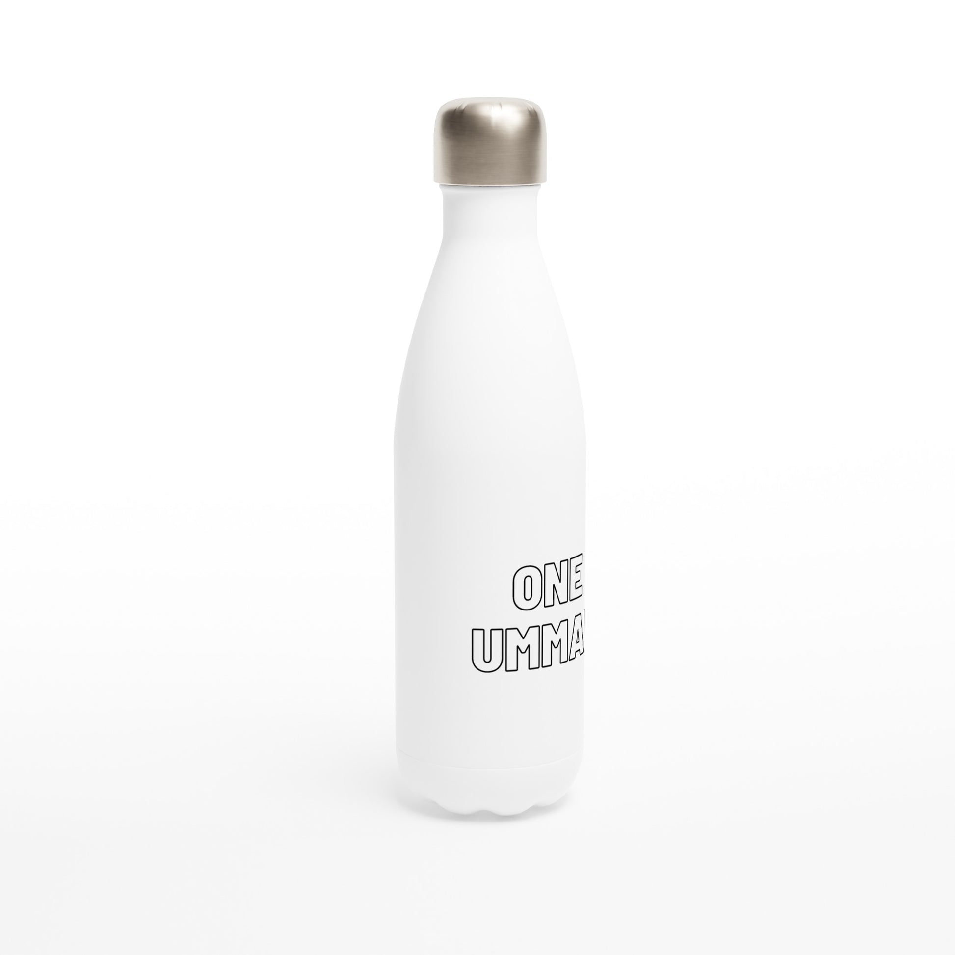 White Stainless Steel Water Bottle (One Ummah) - الأعمال الحلال