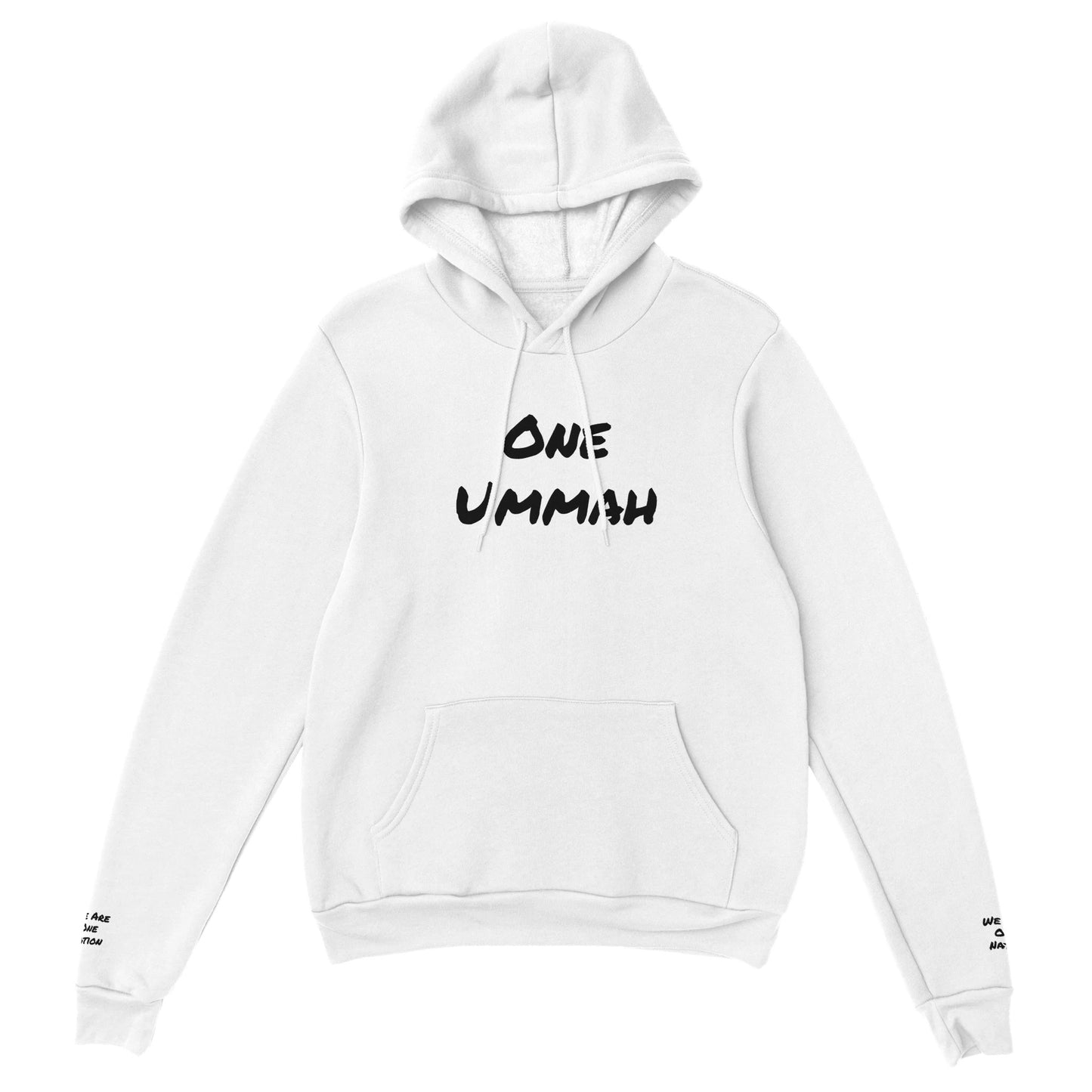 Classic Pullover Hoodie 3D Writing (One Ummah) - الأعمال الحلال