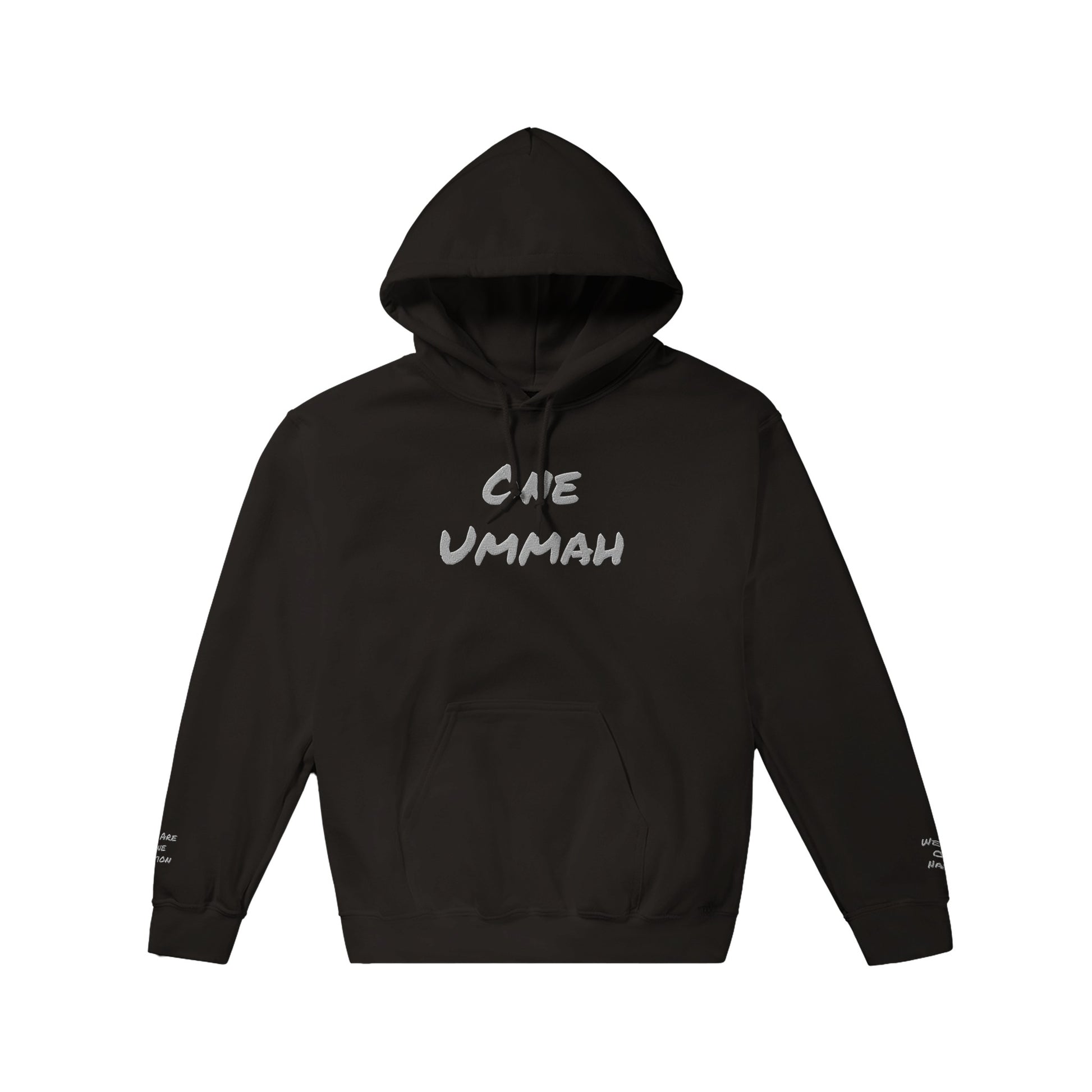 Classic Pullover Hoodie 3D Writing (One Ummah) - الأعمال الحلال