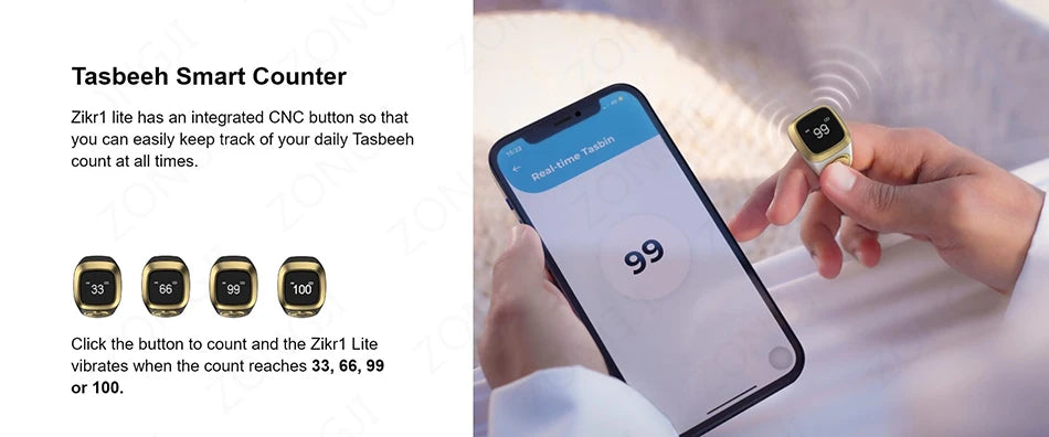 IQibla Zikr/Thikr1 Lite Smart Counter Tasbeeh Zikr Ring - الأعمال الحلال