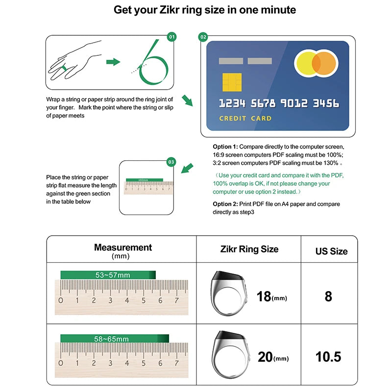 IQibla Zikr/Thikr1 Lite Smart Counter Tasbeeh Zikr Ring - الأعمال الحلال