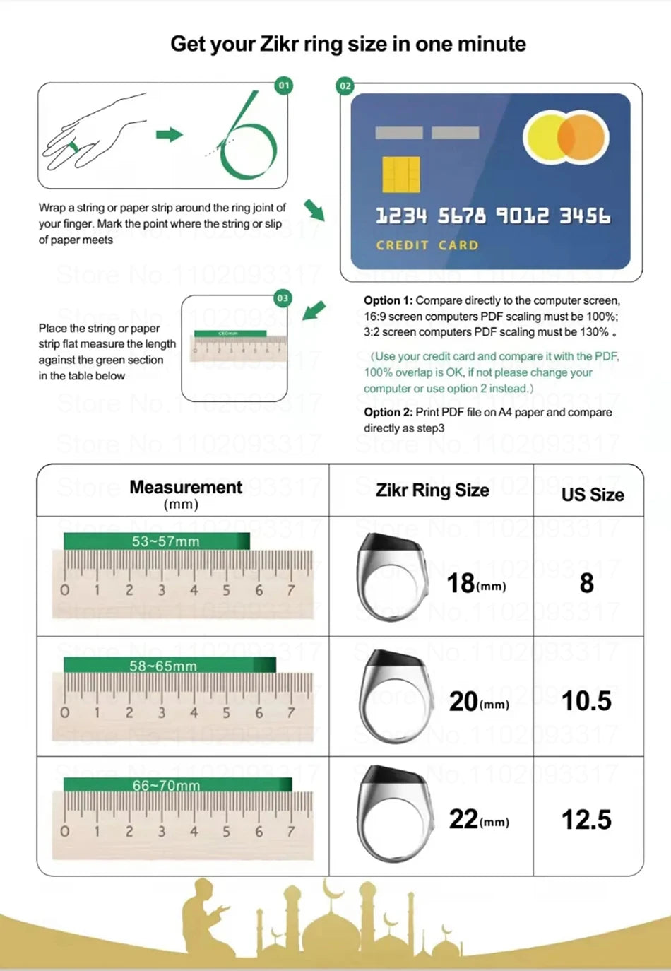 IQibla Zikr/Thikr1 Lite Smart Counter Tasbeeh Zikr Ring - الأعمال الحلال