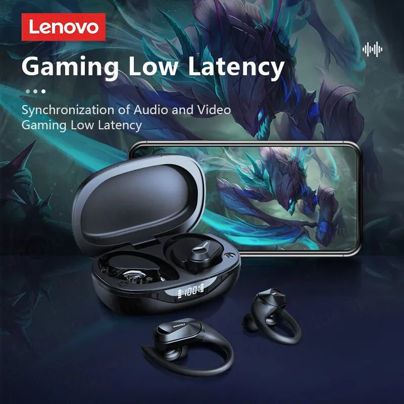 Lenovo LP75 Bluetooth 5.3 Earphones TWS Wireless Sport Headphones LED Digital Display - الأعمال الحلال