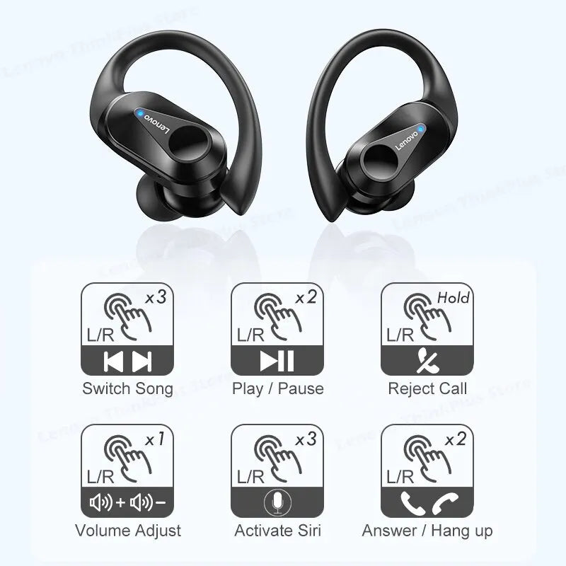 Lenovo LP75 Bluetooth 5.3 Earphones TWS Wireless Sport Headphones LED Digital Display - الأعمال الحلال