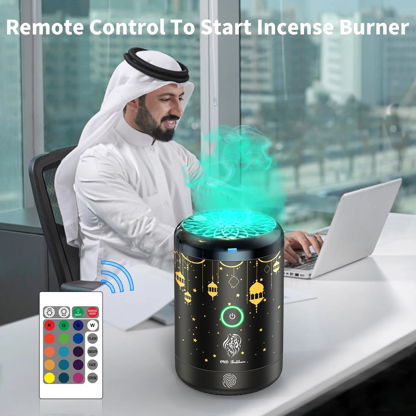 Electric Incense Burner Bakhoor Incense Burner With 16 Lights - الأعمال الحلال