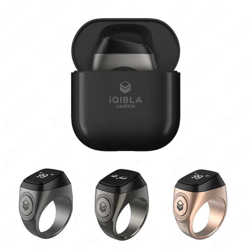 IQibla M02 Pro Aluminium Metal Alloy Tasbeeh Smart Counter Tasbih Thikr/Zikr Ring - الأعمال الحلال