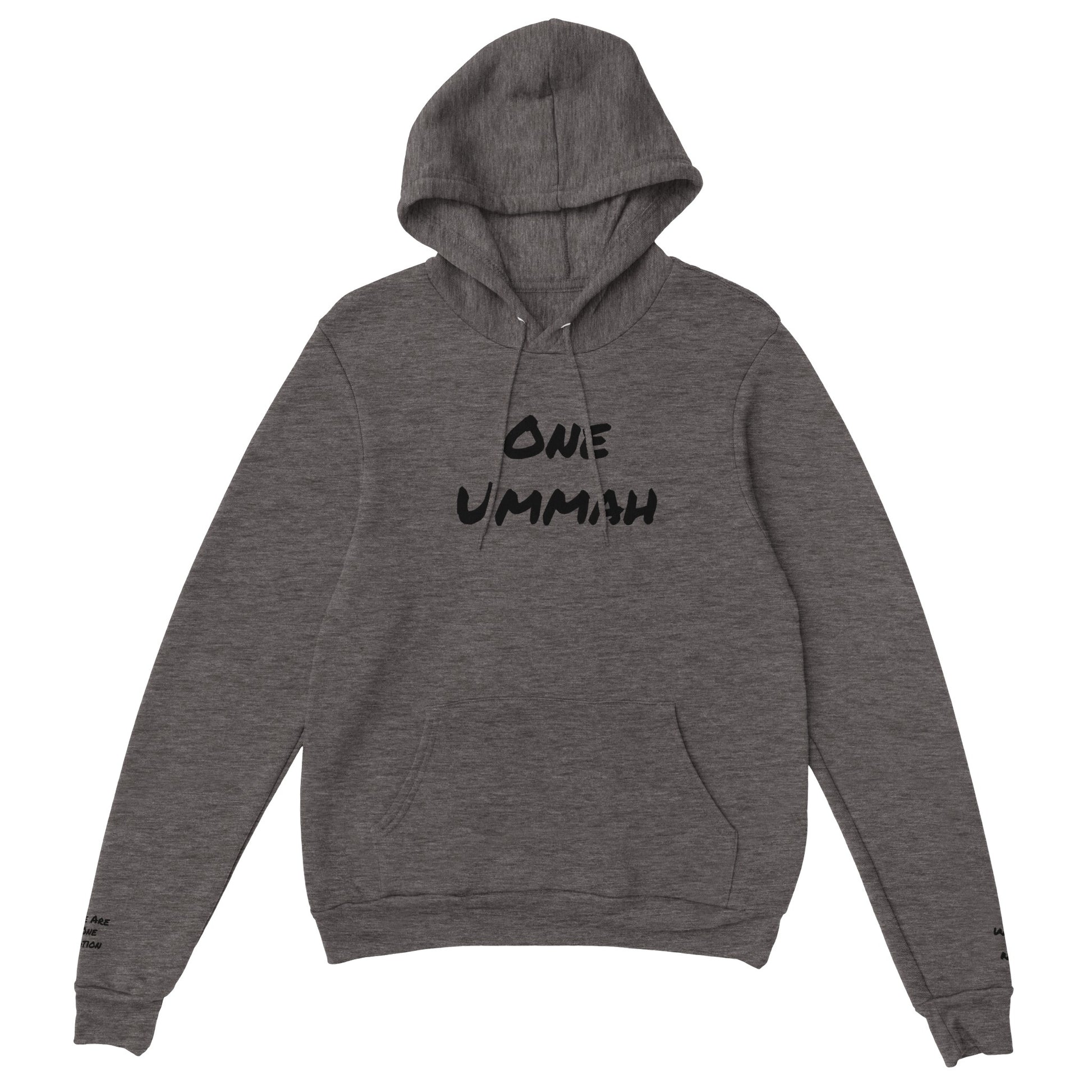 Premium Pullover Hoodie 3D Writing (One Ummah) - الأعمال الحلال