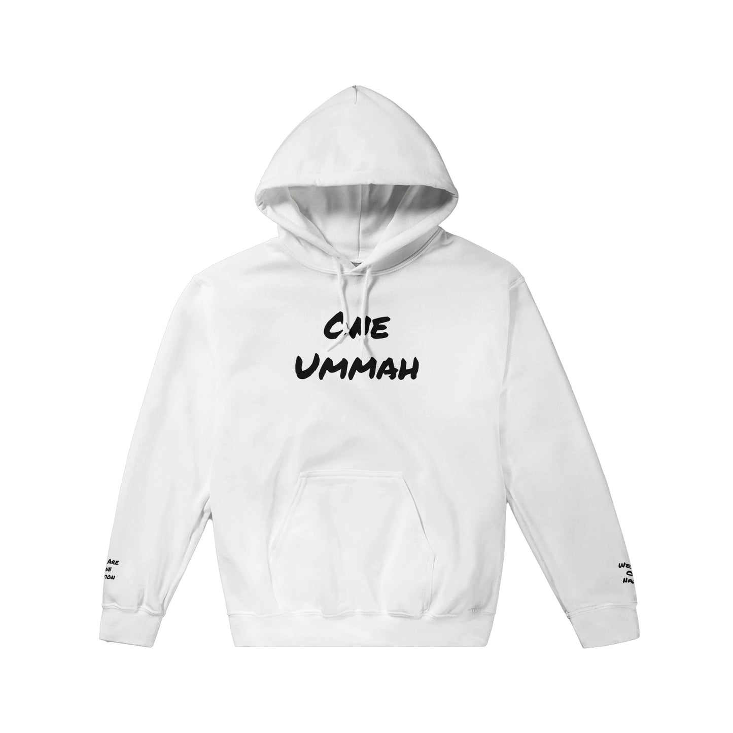 Classic Pullover Hoodie 3D Writing (One Ummah) - الأعمال الحلال