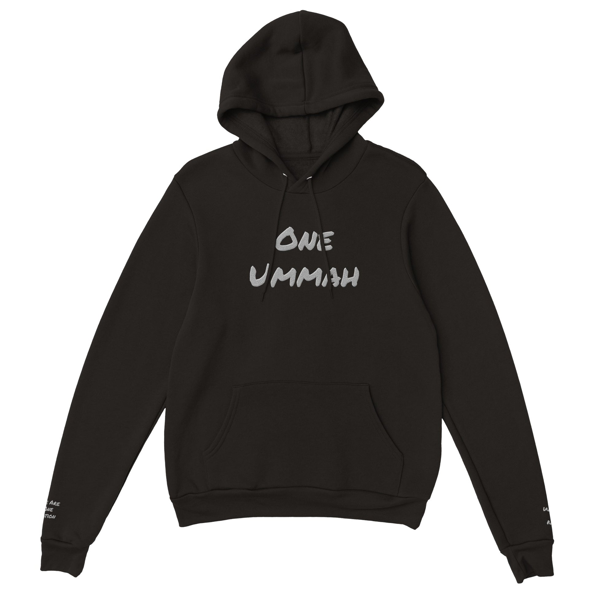 Premium Pullover Hoodie 3D Writing (One Ummah) - الأعمال الحلال