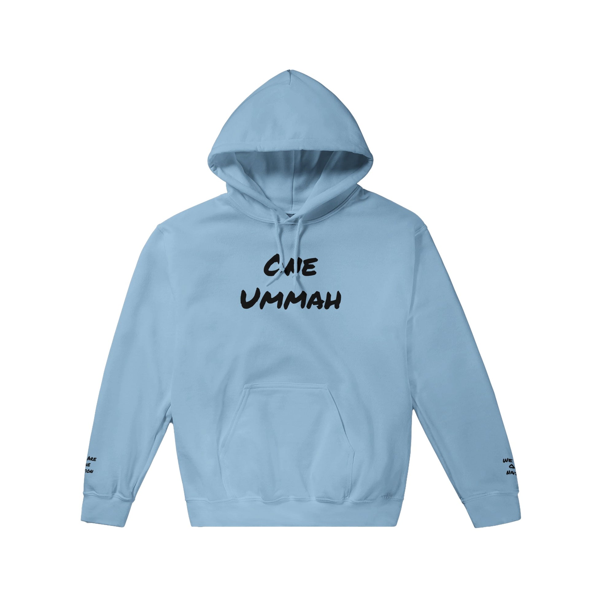 Classic Pullover Hoodie 3D Writing (One Ummah) - الأعمال الحلال